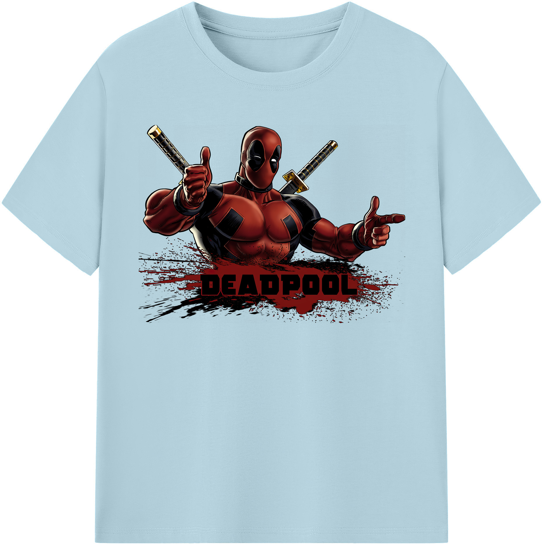 （画像用） Deadpool デッドプール 綿100％半袖Tシャツ（フロントプリント）